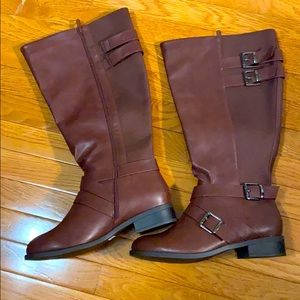 Torrid Wide Calf Brown Leather Riding Boots